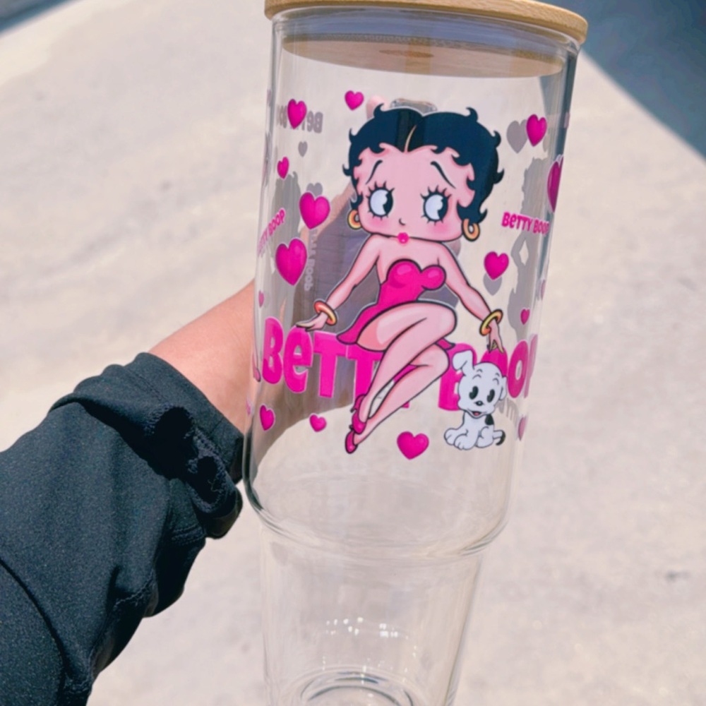 Hand Crafted Pink and Black Betty Boop Tumbler